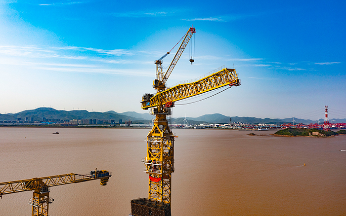 雙塔筑脊梁！徐工超大塔助建世界級大橋
